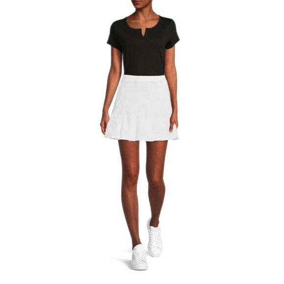 Womens Juniors Pleated Denim School Girl Mini Skirt - Picture 4 of 6